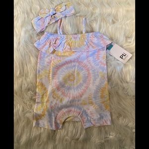 Tie dyed romper 6 month